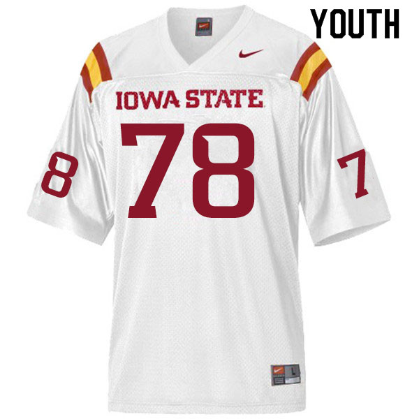 Youth #78 Jeremiah Marlin Iowa State Cyclones College Football Jerseys Sale-White
